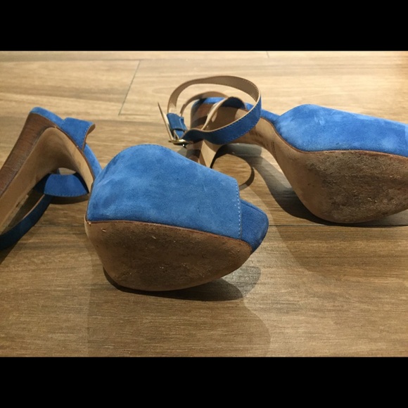 Paula Mendez Blue Suede Heels - Size 40/US Size 10 - Picture 5 of 8